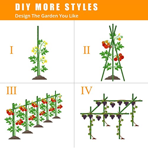 LAVEVE Garden Stakes 58-Inch Heavy Duty Steel Plant Stake with Plastic Coat - size: 58 Inch 20PCS