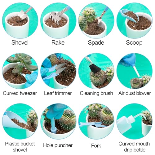 ANPHSIN 20pcs Small Gardening Tools Gifts for Women Beginners, Blue - color: Blue