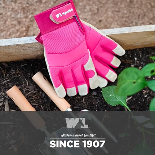Wells Lamont Women's HydraHyde Hybrid Split Leather Work Gloves, Medium - size: Medium