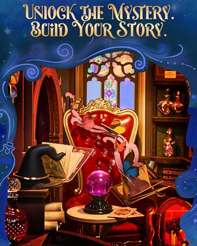 Rolife Book Nook Kit Wizard House Snap-Fit 3D Wooden Puzzles for Adults - color: Magic Wizard