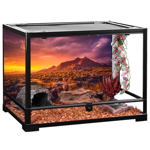 48x24 in Sun Desert Terrarium Backdrop Mountain Reptile Habitat Background | AWERT Oasis Gobi Mountain Desert Background, Vinyl - size: 48x24in/120x60cm