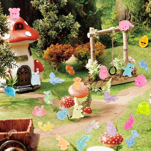 BoAn 100PCS Mini Resin Animals, Fairy Garden Accessories 20 Styles - size: 100 Pcs Resin Animal Decorations