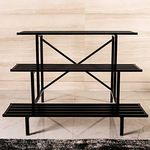 Zhongma 3 Tier Heavy Duty Metal Plant Stand Indoor & Outdoor easy assembly - size: 3-Tier: L35.43 x W26 x H23.6