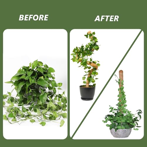 MAFONE 2 Pack 28” Bendable Moss Pole Monstera Plant Support | Bendable Stakes for Potted Climbers Tall Sticks Indoor Trellis Plant Pole Moss Plant Stick Support Stake Kit - size: 28inch