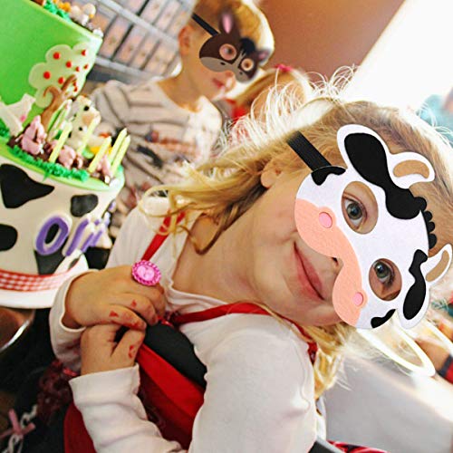 CiyvoLyeen Felt Animal Masks for Kids Safari Farm Forest Theme Party Favors - color: Farm Animal, 12pcs
