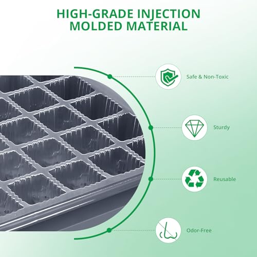 Sondiko Seed Starter Tray with Grow Light, Heated Seed Starter Kit - color: Gray