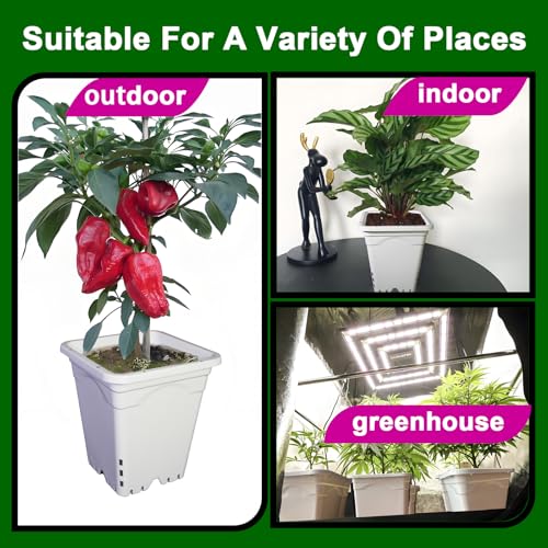 HG7X7SW 7"x7" Square White Pot, 9" Tall Pack of 12 - size: 7"x7"-12PCS