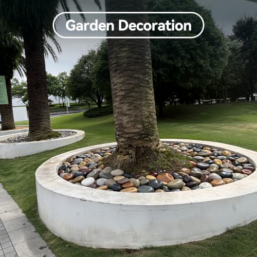 40lbs River Rocks for Landscaping, 3-4 Inch Rocks for Planters - color: Mixed Color 3-4 Inch