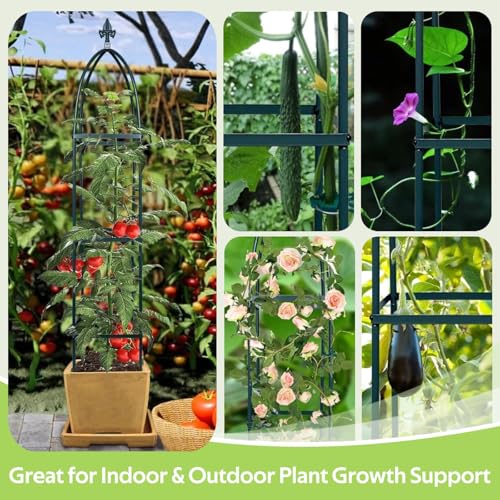 100% Garden Trellis Metal Obelisk Trellis for Climbing Plants Outdoor - color: Green