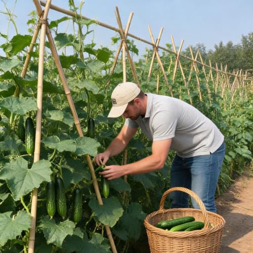Natural Bamboo Plant Stake, (4FT 50Pcs) Sturdy Bamboo Poles, Durable Plant Bamboo Stake, Garden Climbing Plant Bracket. - size: 4ft-50pcs