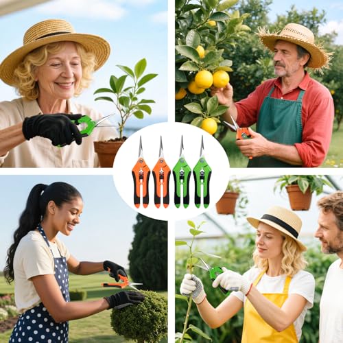 EWPJDK 4 Pack Garden Pruning Shears Scissors Clippers Stainless Steel