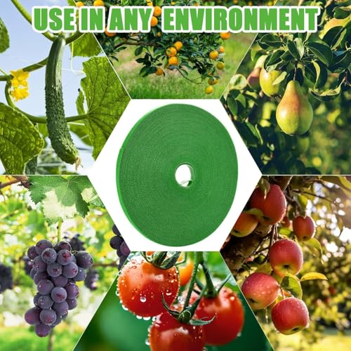 Adjustable Nylon Plant Ties Self Adhesive Green Plants Hook Loop Support Garden Twine Bandage Reusable Fastener Tape Strips (2Pcs-10M) - color: 2pcs-10m
