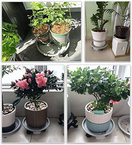 10 Inch Plant Caddy with Wheels & Water Container, 10.4" Round Plant Tray with Water Drawer, Rolling Planter Stand, for Indoor Outdoor, Bearing 110 Lbs, 2 Pack - size: 10 Inch