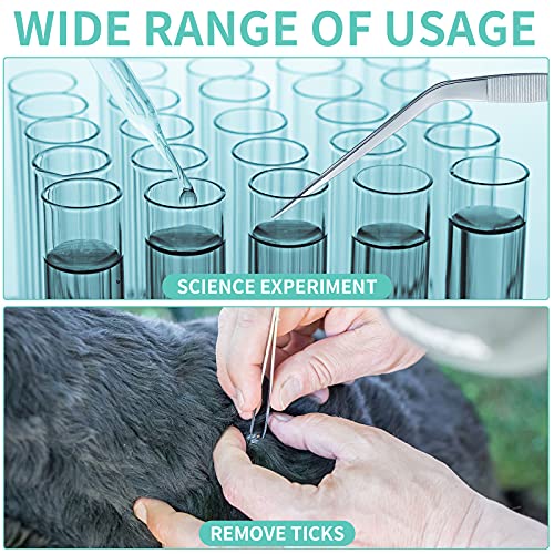 8 Pcs Stainless Steel Tweezer Set Forceps Magnifying Glass for Beauty Craft