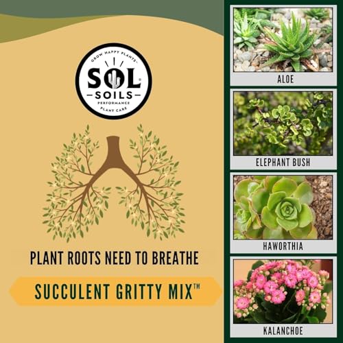 Sol Soils Fertilizer - Fast Draining Gritty Mix for Succulents - 2.5 Gallons - Coconut Husk, Perlite, Pumice - size: 2.5 Gallons (10 Quarts)