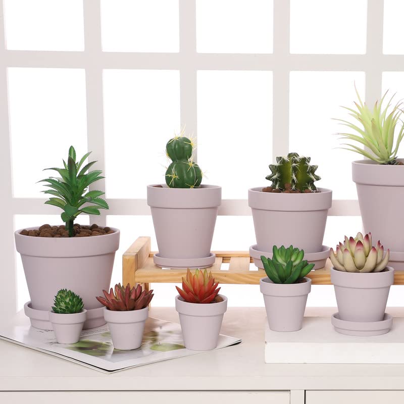 Yishang 27 pcs Small Mini Pink Clay Pots, 2 inch Terracotta Pot Clay Ceramic Pottery Planter,Cactus Flower Terra Cotta Pots,Succulents Nursery Pots,with Drainage Hole,Great for Crafts,Wedding Favor - color: Pink