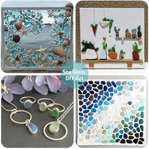 QYGL Sea Glass Stones - 0.55LB Light Blue Frosted Glass Pebbles Gemstones - color: Light Blue