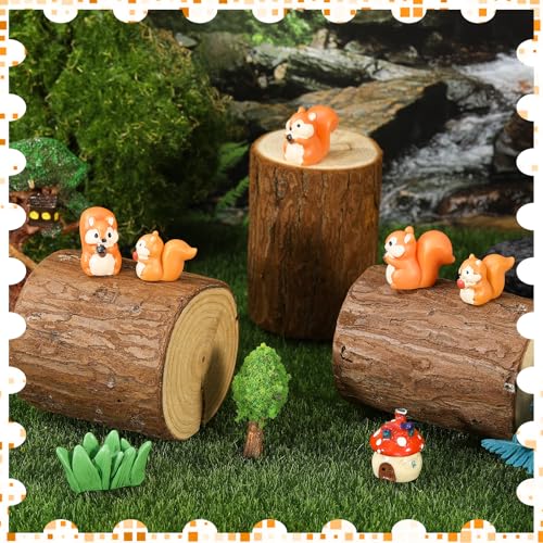 50 Pcs Mini Resin Squirrel Tiny Squirrel Mini Animal Figurines