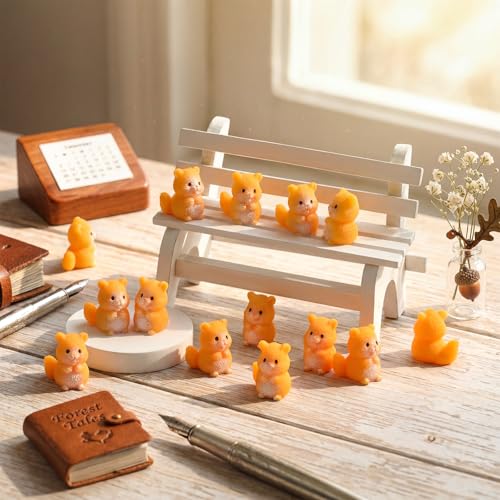 Seenelling 50 Pcs Mini Hamster Figures Bulk Resin Tiny Animals Figures - style: Hamster