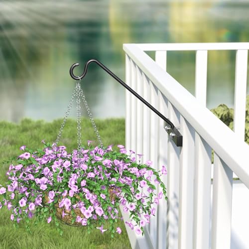 2 Pack 12Inch Deck Hook Deck Bird Feeder Hanger for Railing, 22lbs Capacity - size: 12 inch 2 Pack