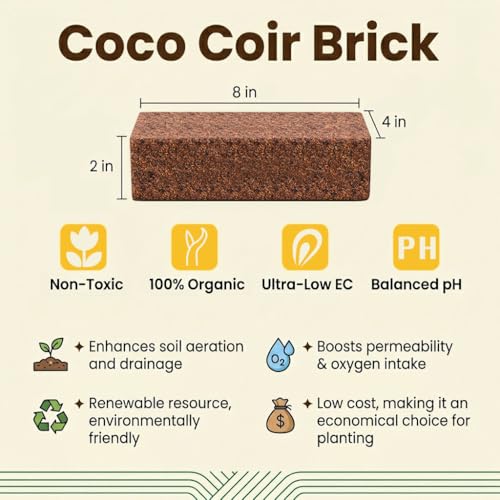 Halatool 3 Pack Coco Coir Brick, Organic Coconut Coir Soil for Plants - size: 3 Pack