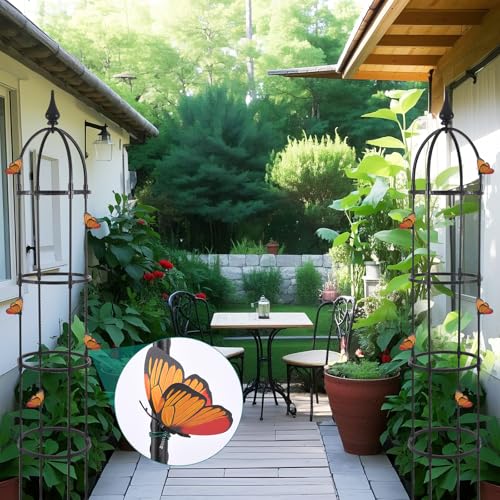 WellSign 6.6ft Tall Garden Obelisk Trellis for Climbing Plants Outdoor - size: Metal-6.6ft-1PK
