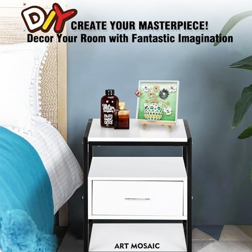 VTZH DIY Vase Mosaic Tiles for Crafts Painting Kits, DIY Arts and Craft Kits with Petal Glue Accessories Crafts for Adults, Mosaic Crafts Handmade Decorative Painting, Room Decoration, Gifts - style: Green -Beach Impressions