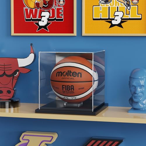 Basketball Display Case Clear Acrylic Display Case with Mirror Back - size: Basketball Case