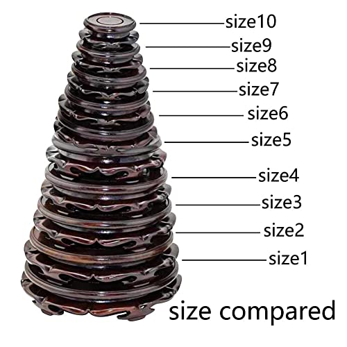 Oriental Furniture Wooden Display Stand Base Lotus Pedestal Vase Base Table Lamp Teapot Base Black Catalpa Furniture Stable Home Decoration Size6 (4.37x1.38in)