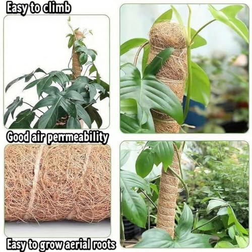 Bendable 28 Inches Moss Pole - 2 Pack Monstera Plant Support Stakes