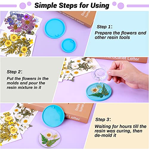 297 Pcs Dried Pressed Flowers Butterfly Stickers for Resin, Real Natural Dry Flowers Leaves Bulk with Tweezers for Art Craft Supplies Scrapbooking DIY Epoxy Resin Jewelry Candle Making Nails Dรฉcor