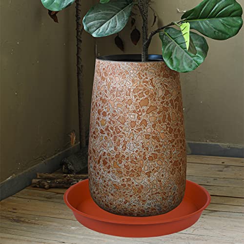 4 Pack of 18 19 inch Plant Saucer, Deep Heavy Duty Plastic Saucer 18" Round, Plant Tray for Pots, Plant Saucers for Indoors, Plant Trays for Planter 17-20" (19 inch, Terracotta) - size: 19" (4 pack)