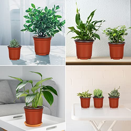 Augshy 120 Pcs Plastic Plants Nursery Pot, Seed Starting Pots 4,5,6-Inch - size: 4 Inch, 5 Inch, 6 Inch