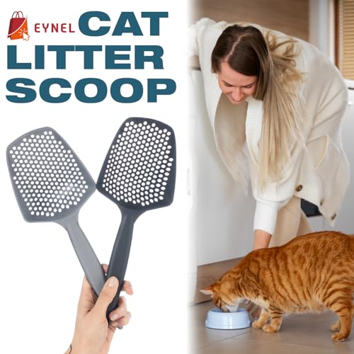 Set of 1 Cat Litter Scoop with Small Holes, Deep Sifting Shovel for Fine Litter, Reptile Terrarium Sand & Rabbit Pooper Lifter, Hanging Handle Poop Scooper (Gray, Set of 1) - color: Gray, size: Set of 1