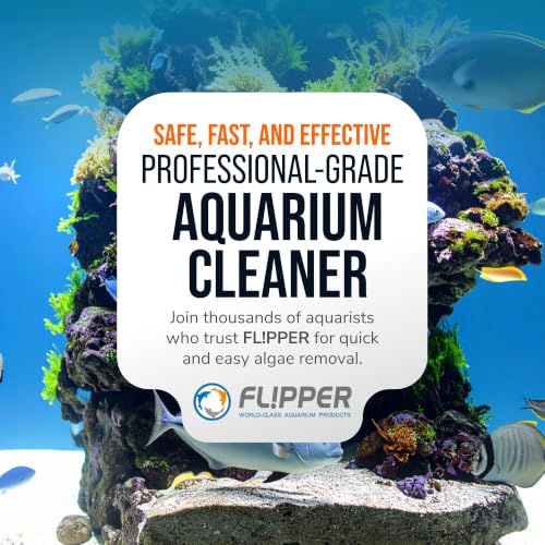 FLIPPER Float Standard Magnetic Aquarium Cleaner – 2-in-1 Flip Scrubber and Scraper, Floating Design with Strong Magnets for Cleaning Algae and Debris on Glass and Acrylic Tanks up to 1/2" (12mm) - size: Standard – 1/4" to 1/2"