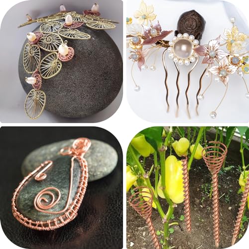 22 Gauge/ 0.6 mm 590 Feet 1 Pound 99.9% Dead Soft Copper Wire for Electroculture Gardening, Jewelry Making, Beading, Science Projects, DIY Artwork - size: 22 Gauge/ 0.62 mm, style: 1 Pound