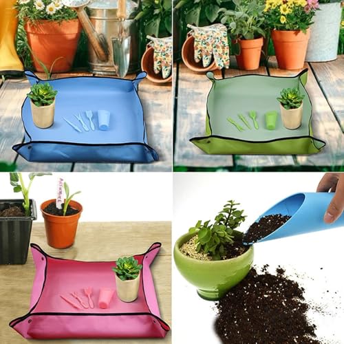 Plants Transplanting Mat, Black, 100 * 100cm Oxford Foldable Tray - color: Black, size: 100*100cm