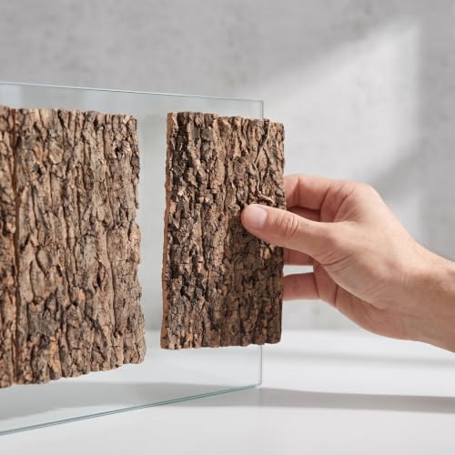 SHINEOFI Reptile Terrarium Bark Decor 4 Pack Natural Bark Background for Reptile Tank Bearded Dragon Habitat Cuttable Hiding Decor 11.81 X 7.87 X 0.78 in