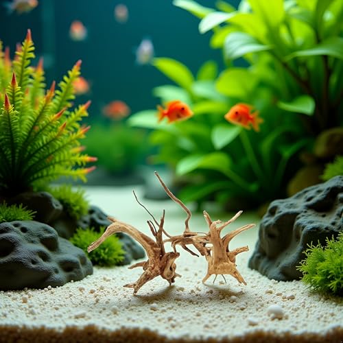 Tustao Aquarium Driftwood Branches Natural Wood Reptiles Trunk Wood Fish Tank Decoration Plant Stump Ornament Landscaping, Fish Tank Decoration, 8-10cm