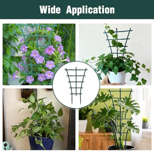 6 Pack Plant Trellis, Stackable Plastic Plant Support for Climbing
