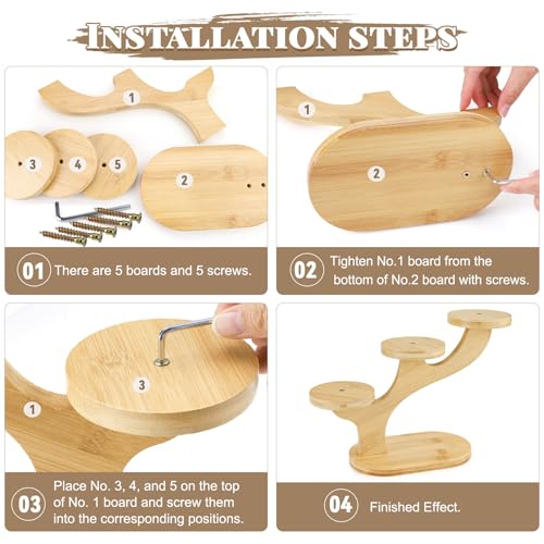 Bamboo Plant Stand, Small 3 Tier Plant Stand for Indoor Desktop | Mini Tiered Window Shelf for Home, Office, Living Room, Bedroom Decoration