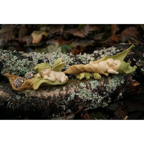 Top Collection Miniature Fairy Garden and Terrarium Statue, Sleeping Fairy Baby with Hedgehogs - color: Sleeping Fairy Baby With Hedgehogs