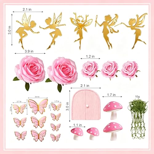 Fairy Cake Topper, First Birthday Cake Decoration | Fairy Garden Birthday Baby Shower Spring Party Decor Favors Supplies
