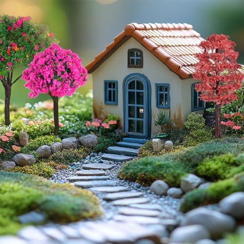 jojofuny 12 Pcs Miniature Model Trees Fake Trees for Fairy Garden Diorama Train Scenery Mini Trees for Crafts Micro Landscape Table Decoration Home Decor Ornaments