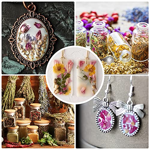 40 Bags Natural Dried Flowers Kit, Natural Dried Herbs with 2 Mesh Drawstring Bag for Soap,Candle,Resin Jewelry Making,Bath,Nail - Rose Petals,Rosebuds,Lilium,Jasmine,Don't Forget Me and More - color: 40 Bags*10g