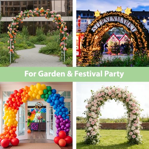 RUBFAC 7.8ft Garden Arbor, Metal Arch Frame for Wedding Ceremony - color: white