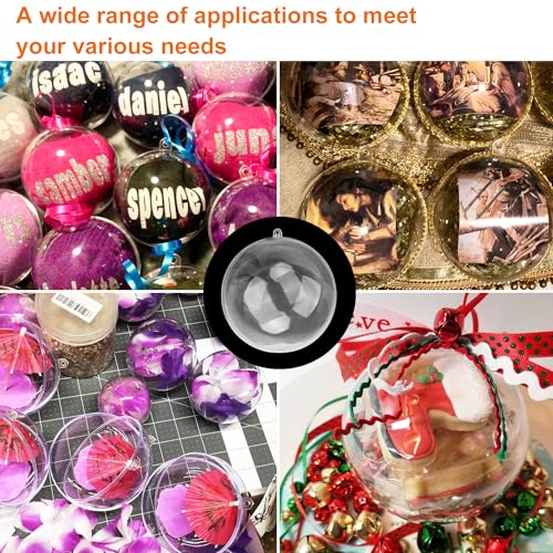 40 Pcs 4 Inch Clear Acrylic Fillable Balls, Christmas DIY Fillable Ornaments Balls, Acrylic Ornaments Ball for Christmas, Holidays, Weddings, Parties, and Home Decor - size: 40 Pcs 4 Inch Fillable Balls