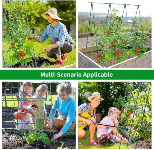 OTOSUNNY 50" x 48"Cucumber Trellis for Raised Garden Bed, Green - color: Green