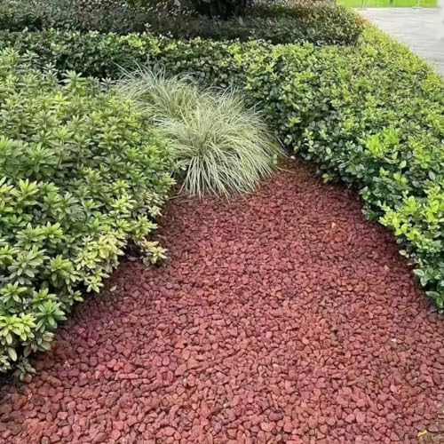 YISZM 5LB Succulent and Cactus Gravel Pebbles, 1/5 Inch Polished Stones Red - color: Red, size: 5 Pounds