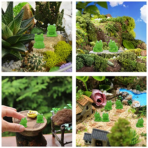 CCINEE 30 Pcs Resin Mini Frogs Green Frog Miniature Figurines Fairy Garden Miniature Moss Landscape DIY Terrarium Crafts Ornament Accessories for Home Décor